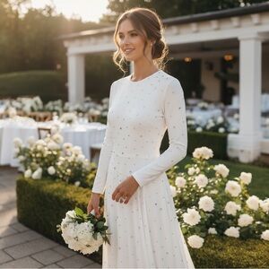 Rare VINTAGE XS/S Feliz Arbeo Carrie Couture Womens Formal Dress White Bridal